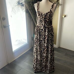 Long cheetah print dress